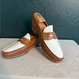 Brooks Brothers Brown and White Leather Loafers